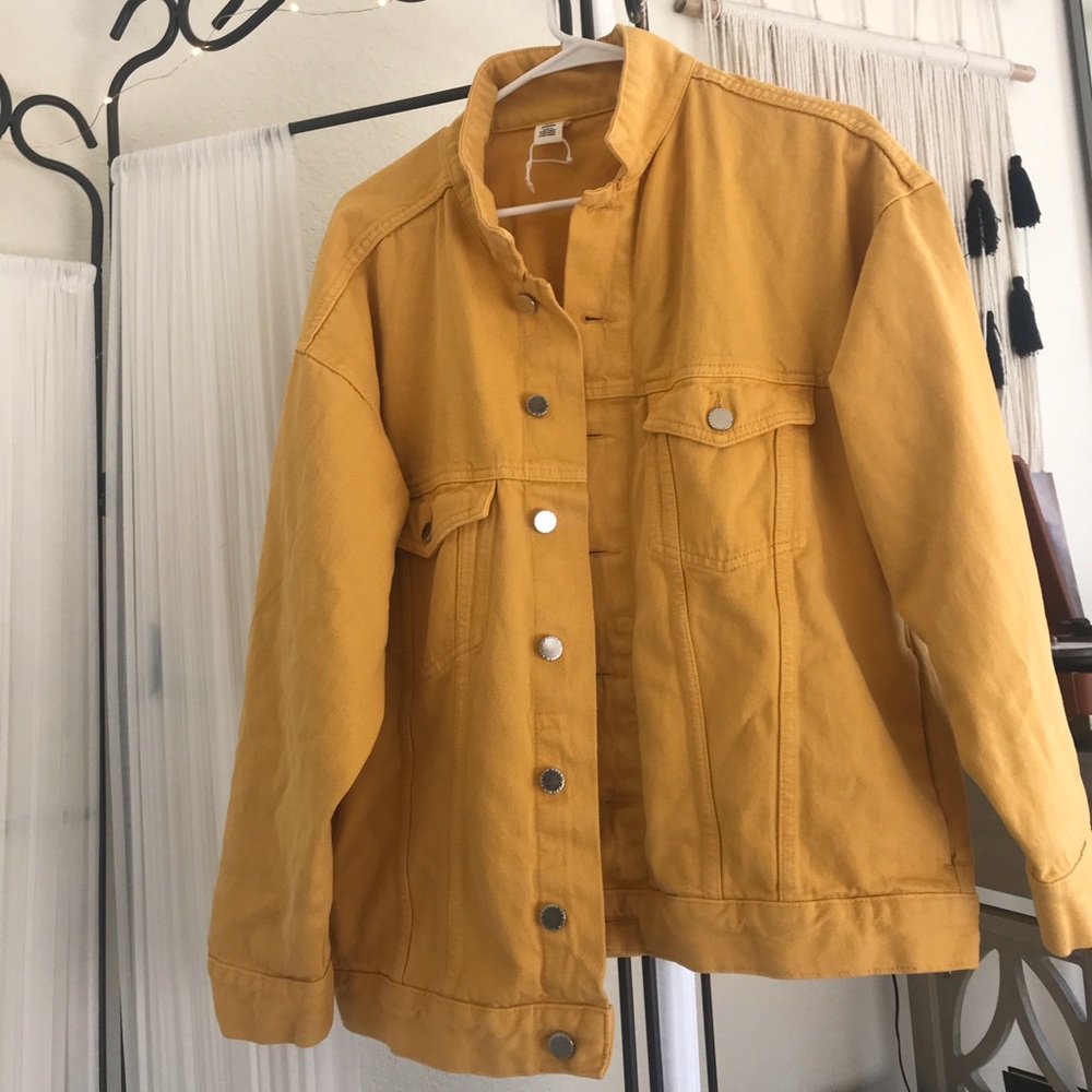 yellow denim jacket - Picture 1 of 2